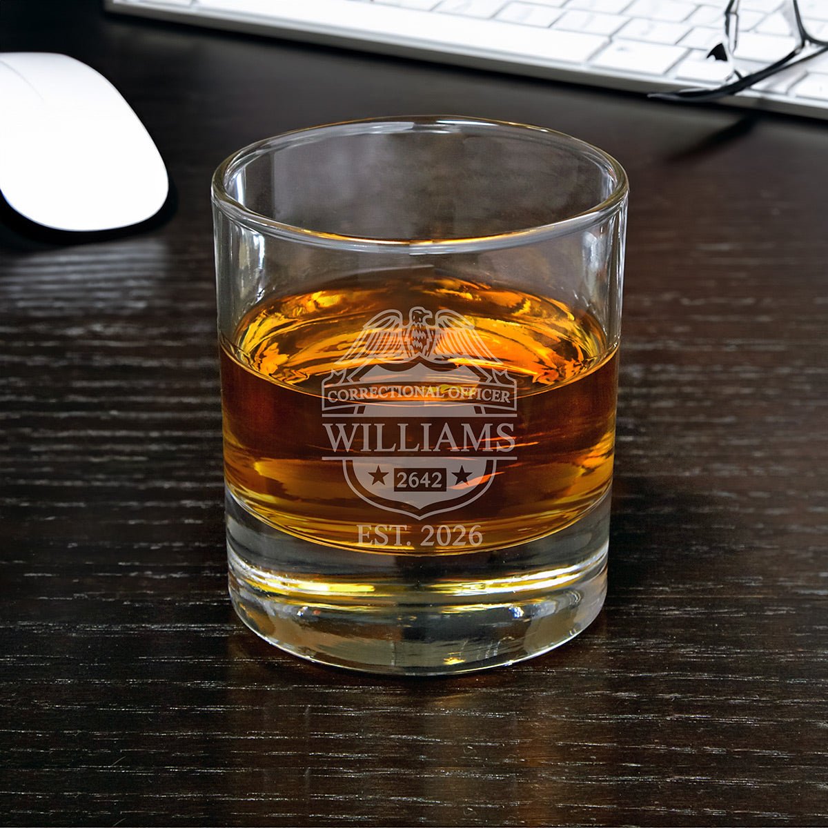 Personalized Rocks Glass for Law Enforcement