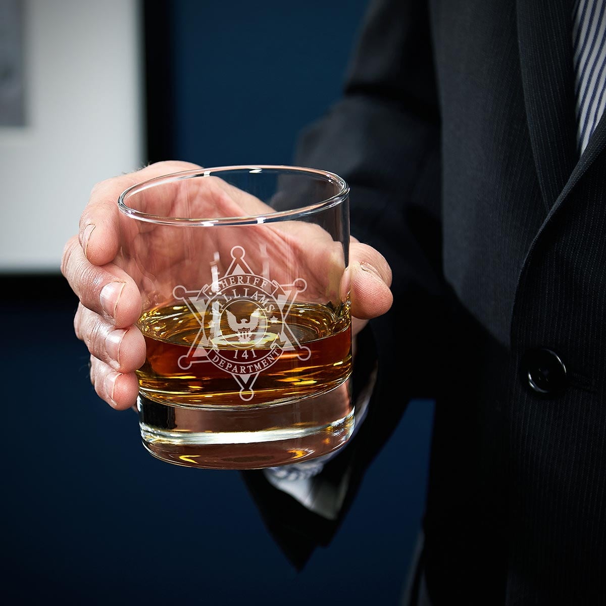 Personalized Rocks Glass for Law Enforcement