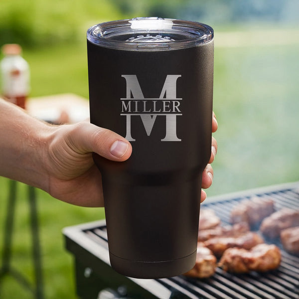 Personalized Stainless Steel Drink Tumbler 30oz - Insulated Black