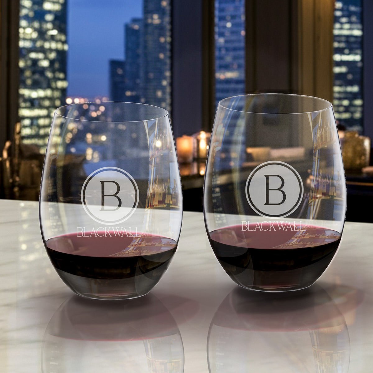 Personalized Stemless Riedel Wine Glasses, Cabernet/Merlot - Set of 2