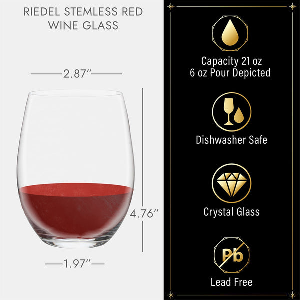 Personalized Stemless Riedel Wine Glasses, Cabernet/Merlot - Set of 2