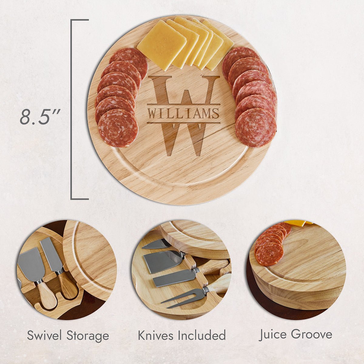 Personalized Swivel Cheese Board