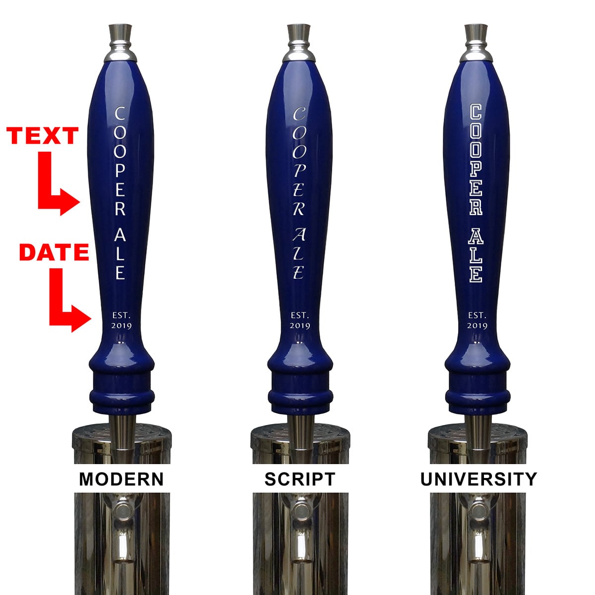 Personalized True Blue Beer Tap Handle