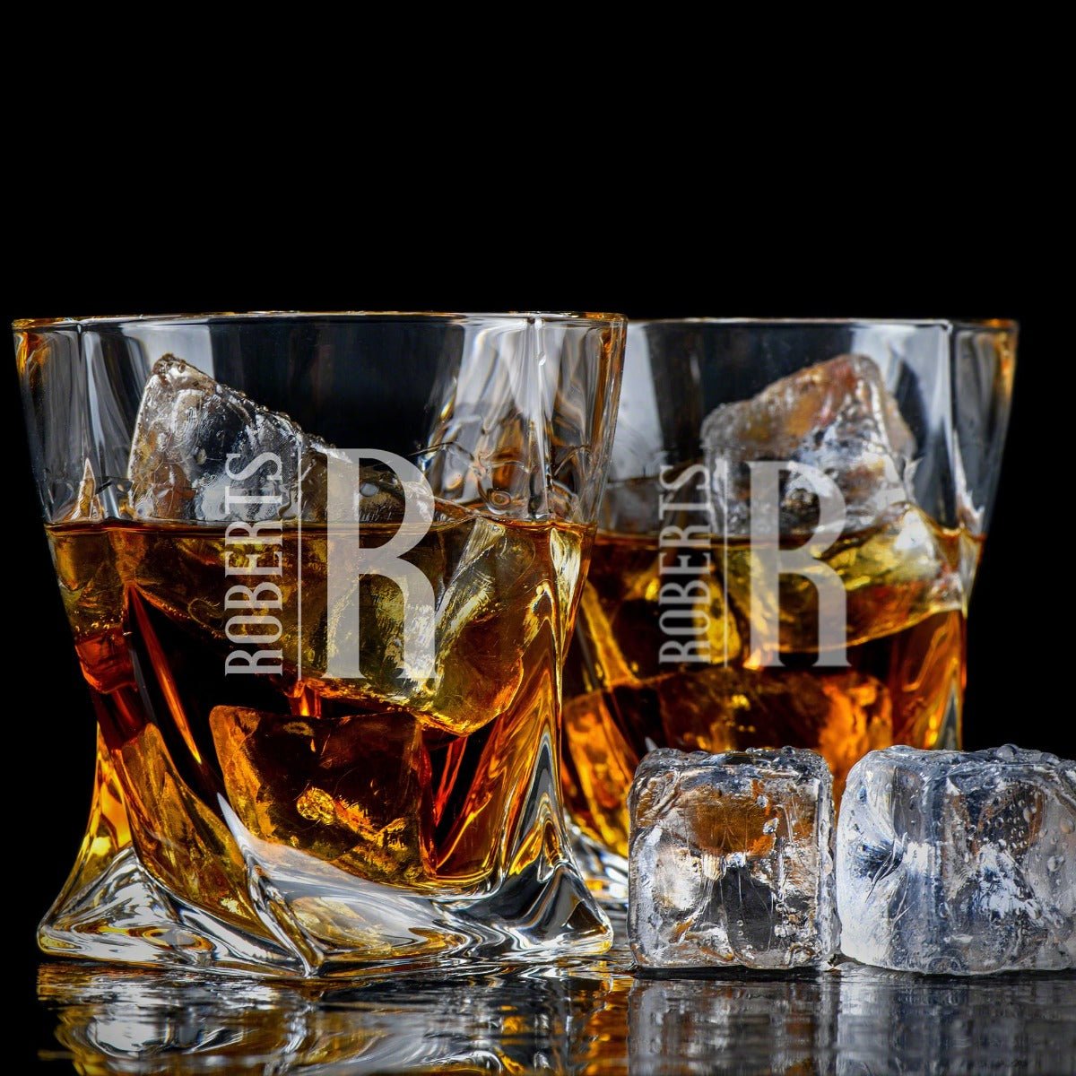 Personalized Vicente Twist Decanter Set with Whiskey Glasses