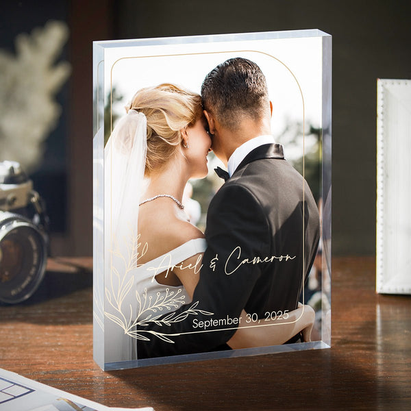 Personalized Wedding Acrylic Photo Block – Custom Picture Print, 1 - Inch Thick