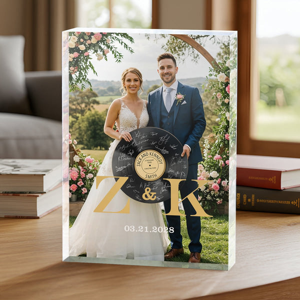 Personalized Wedding Acrylic Photo Block – Custom Picture Print, 1 - Inch Thick
