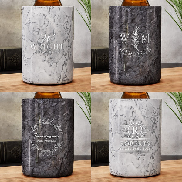 Personalized Wine Chiller White Marble