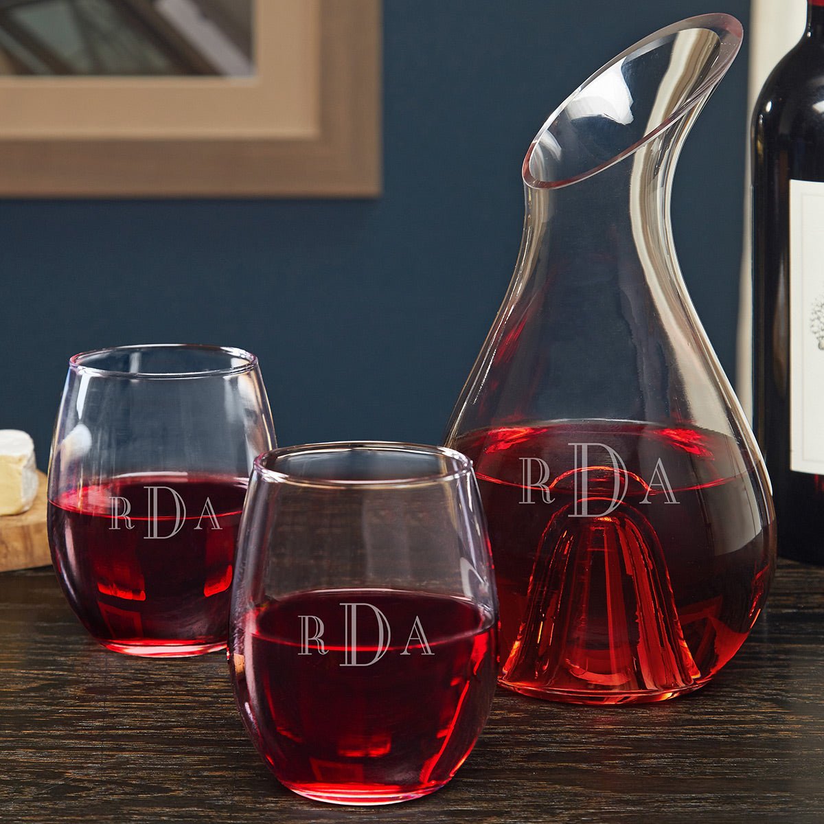 Personalized Wine Decanter and Glasses - Gift for Wine Lovers