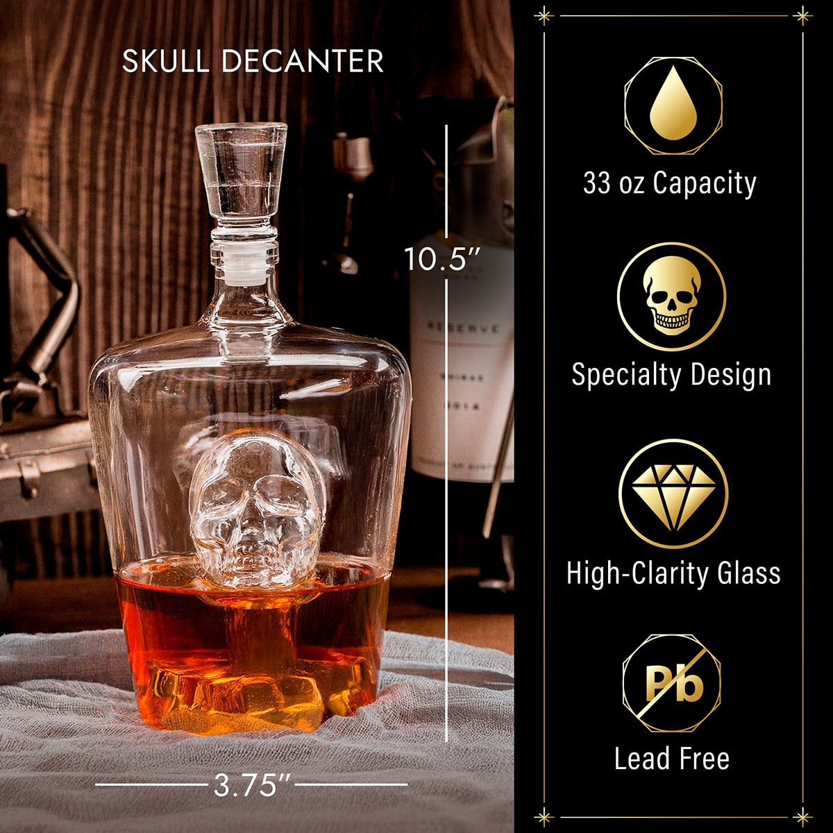 Phantom Skull Decanter for Liquor