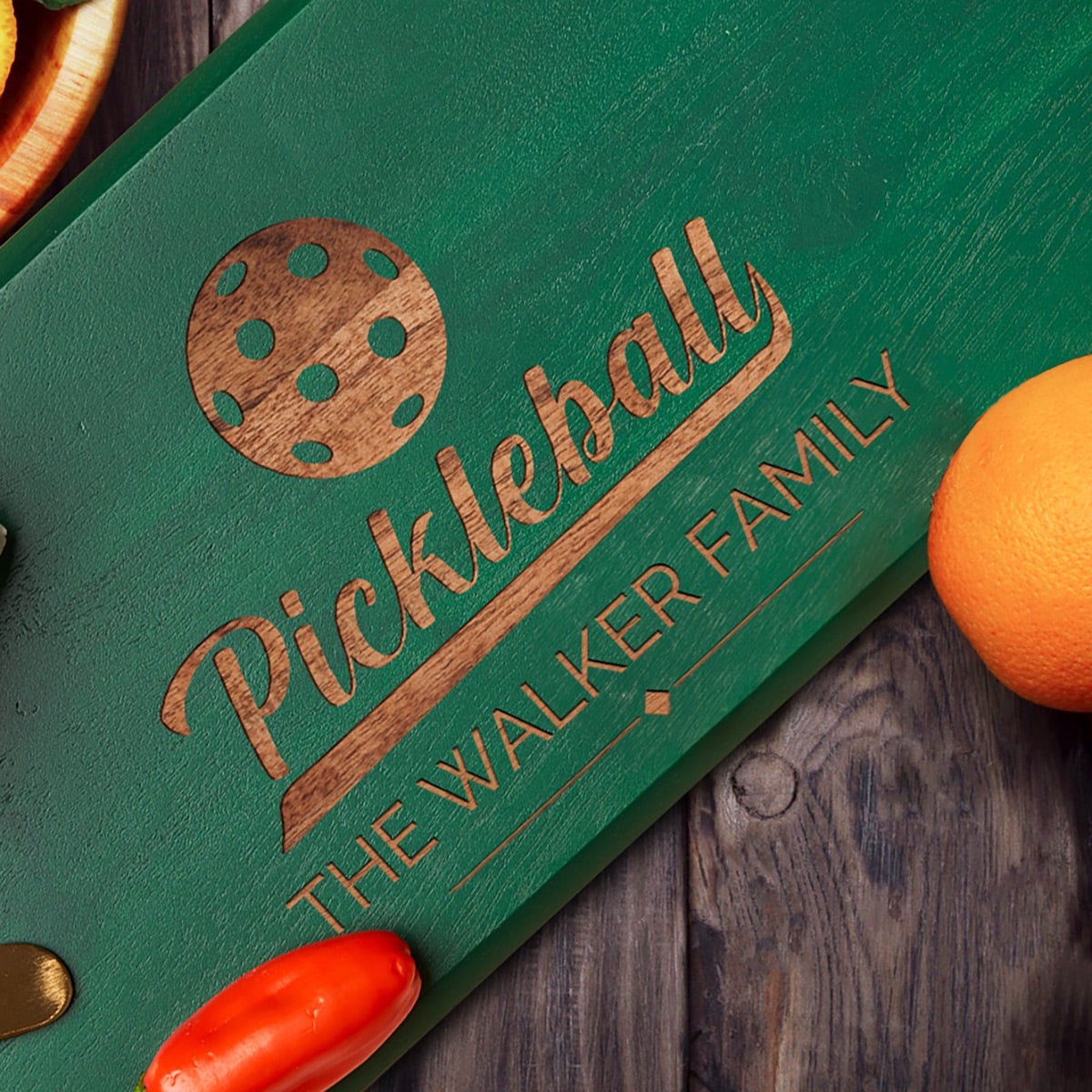 Pickleball Paddle Engraved Charcuterie Board with Spreader Knife