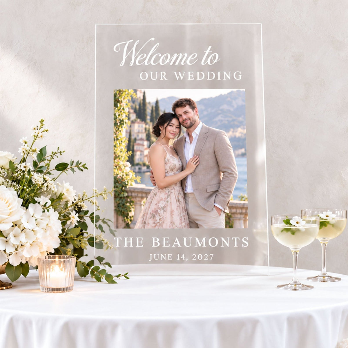 Picture-Perfect Love Personalized Photo Wedding Sign
