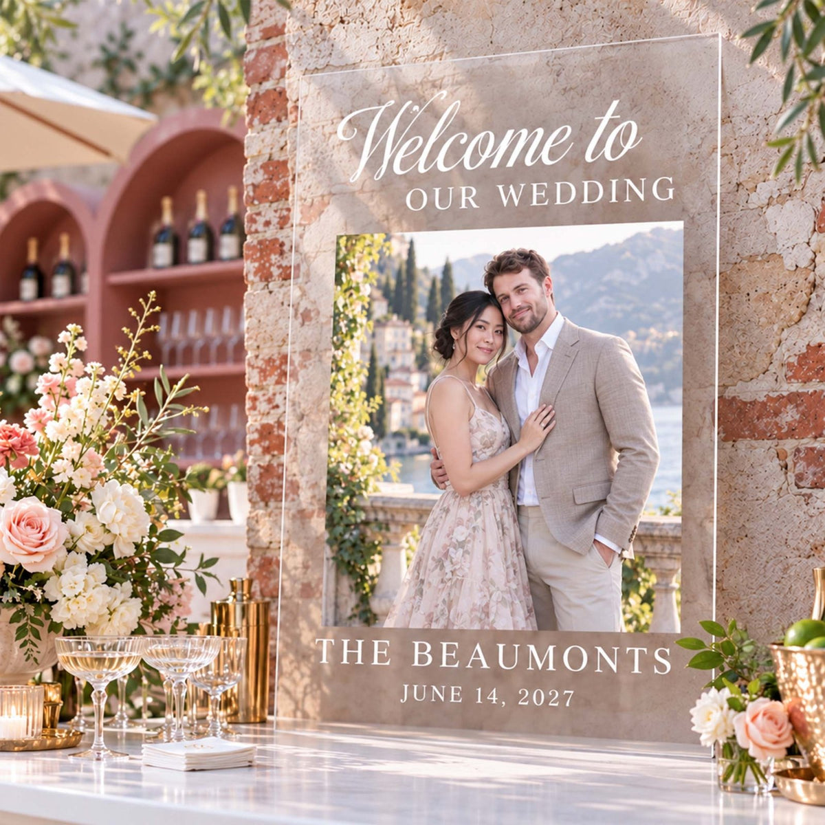 Picture-Perfect Love Personalized Photo Wedding Sign