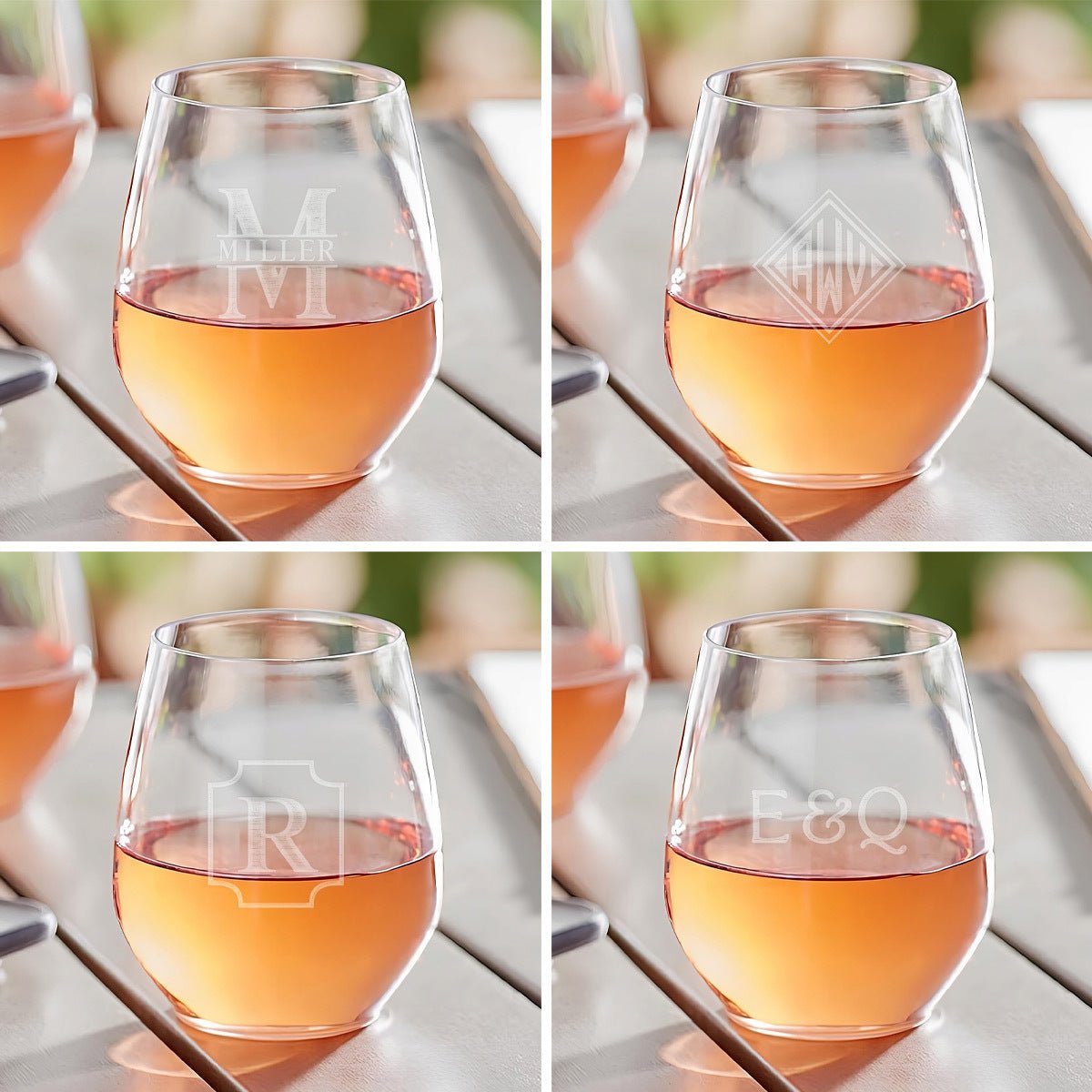 Poolside Custom Outdoor Wine Glasses - Shatterproof Set of 4