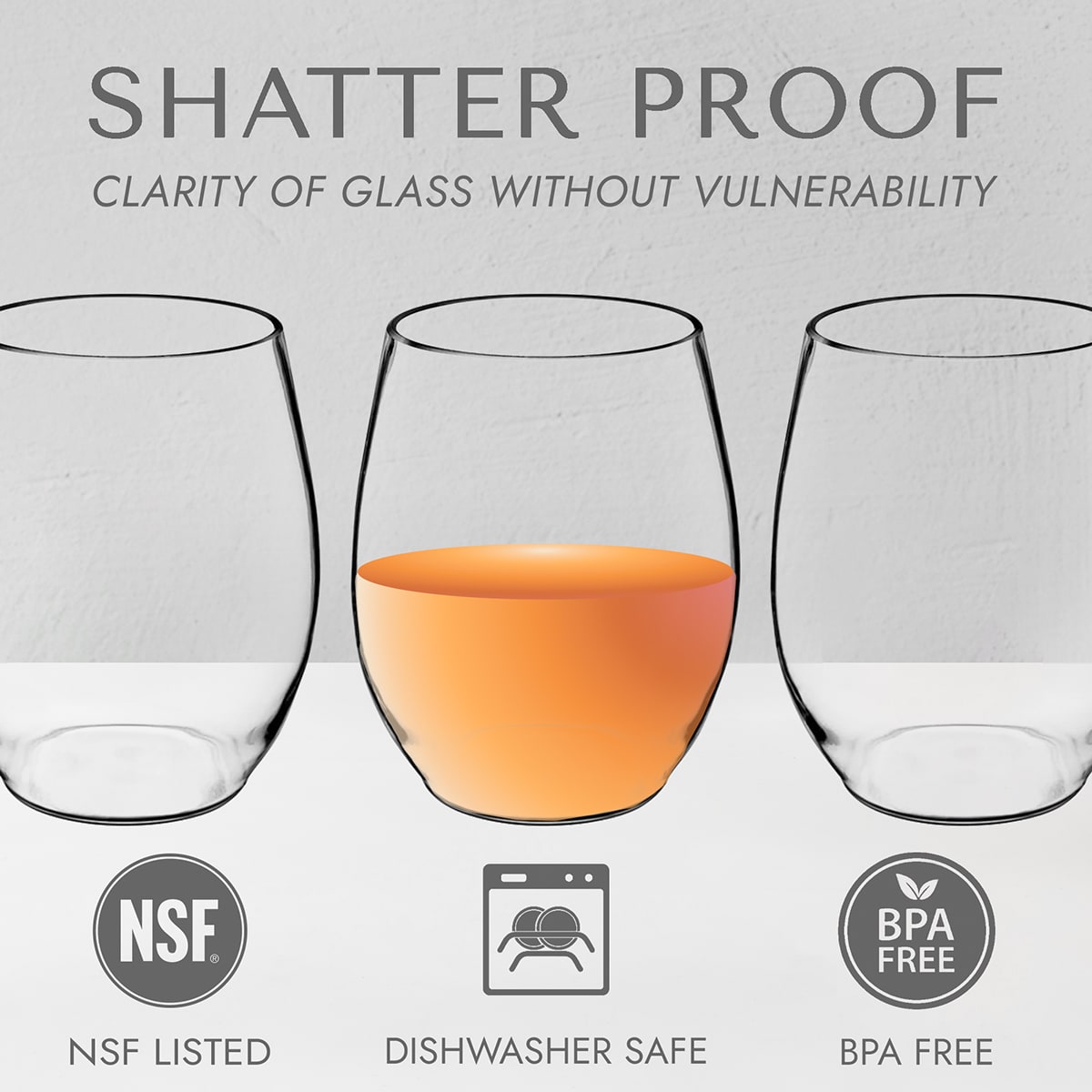 Poolside Custom Outdoor Wine Glasses - Shatterproof Set of 4