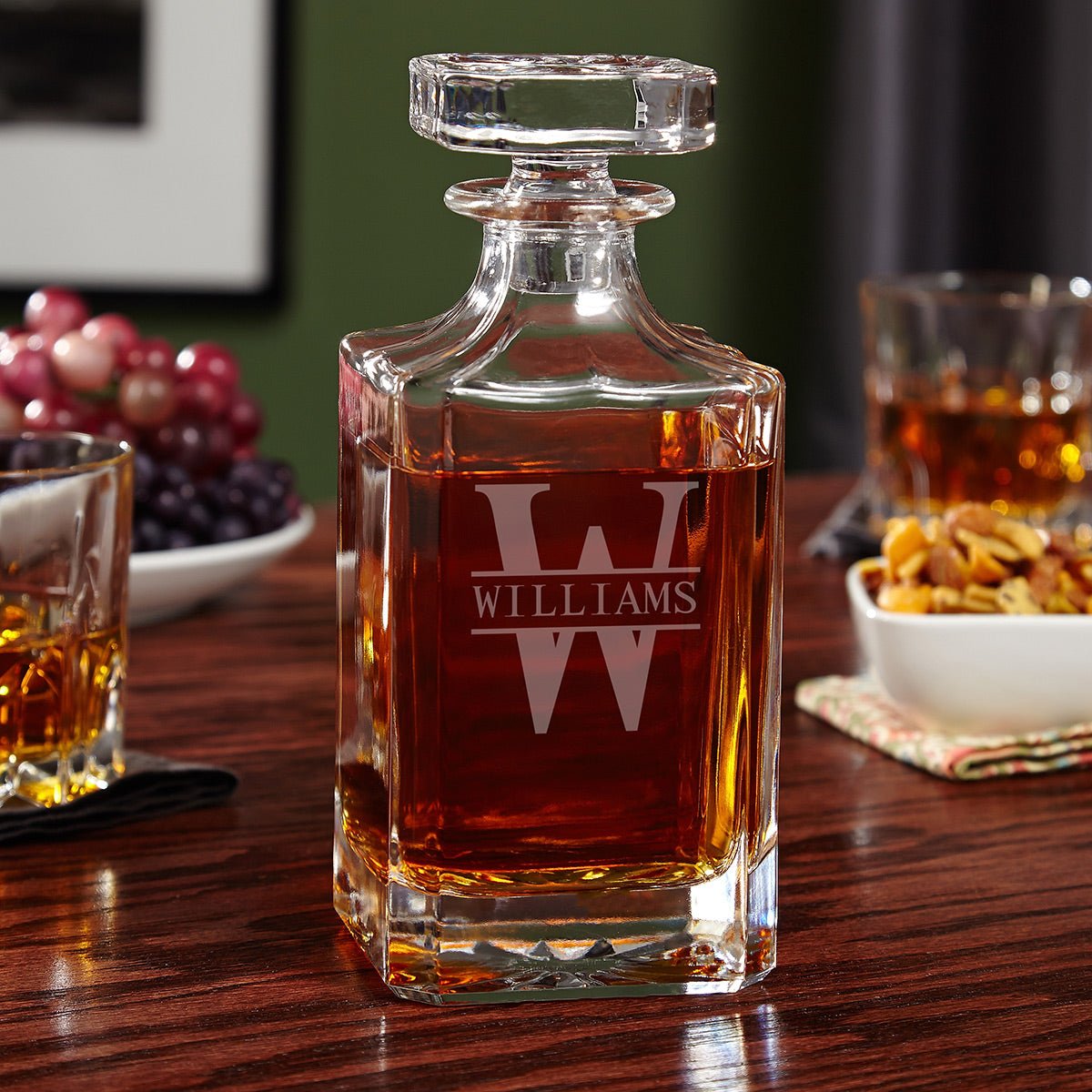 Prescott Whiskey Gift Set 7pc - Custom Decanter Set with Handcrafted Box