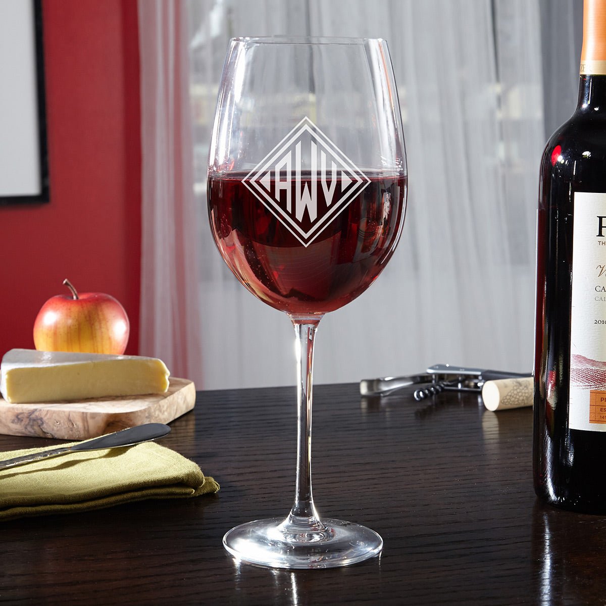 5 glasses of wine in a bottle Personalized Wine Glass Wine Lover Gift