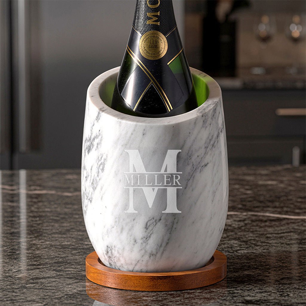 reed slanted marble champagne & wine chiller