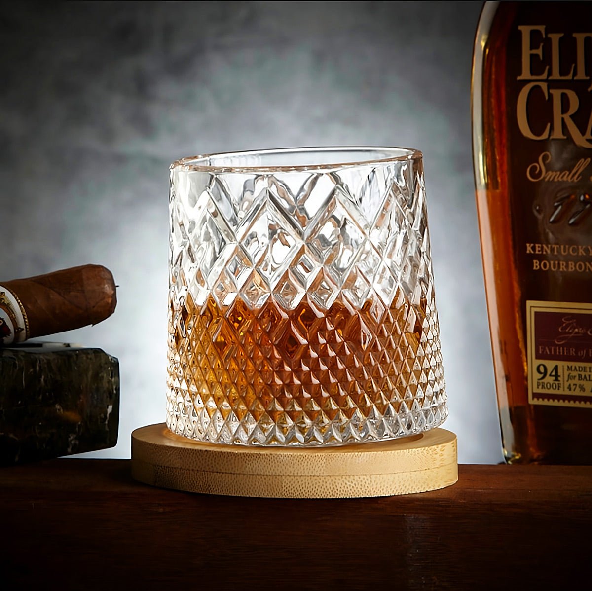 Remington Whiskey Spinning Glass