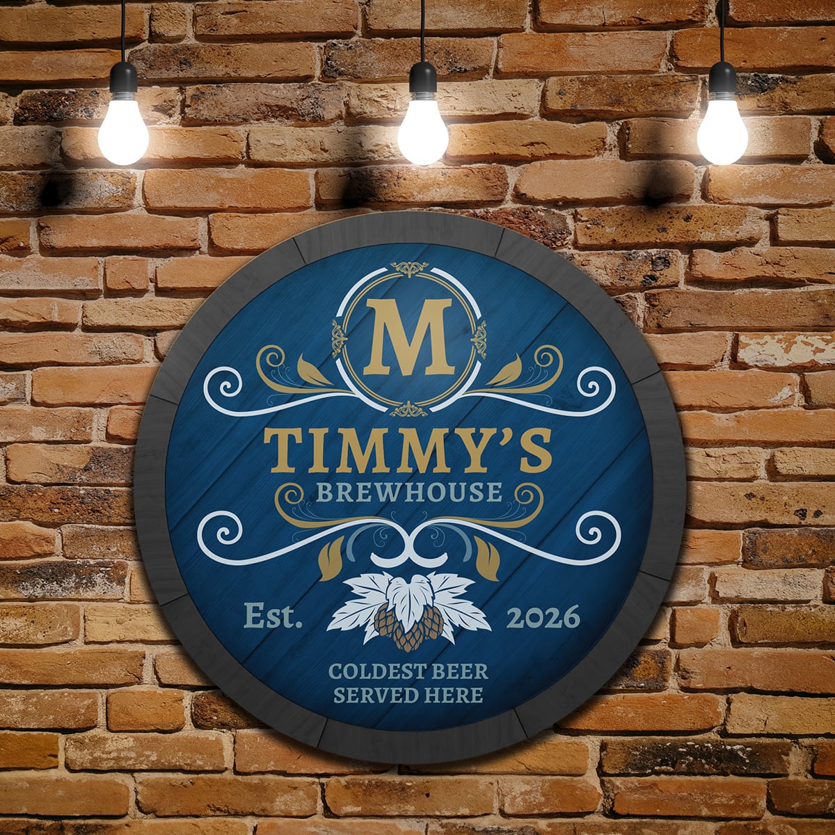 Renowned Brewhouse Custom Bar Sign for Home, 4 Colors