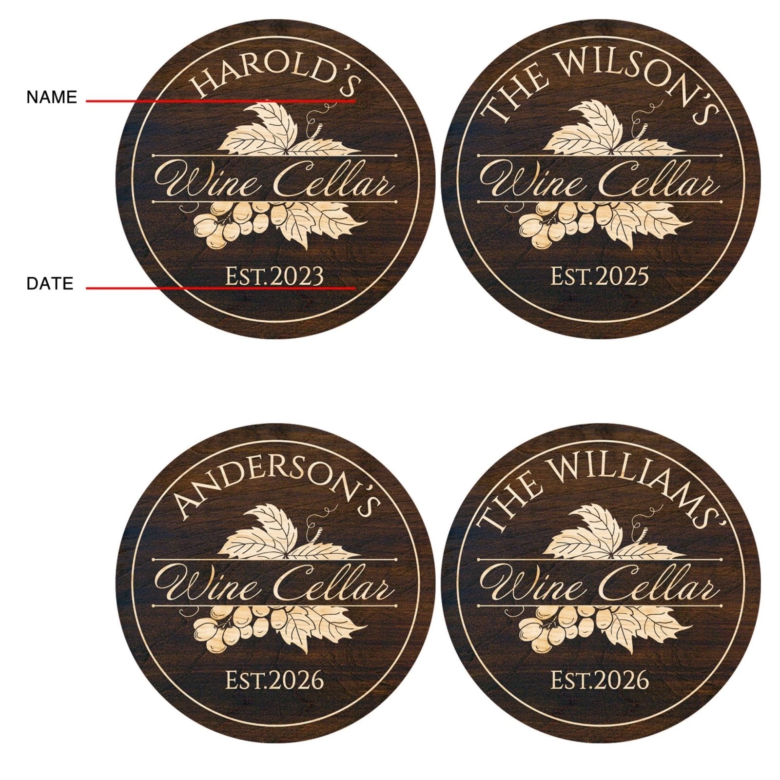 Rhone Valley Personalized Wine Cellar Sign (Signature Series)