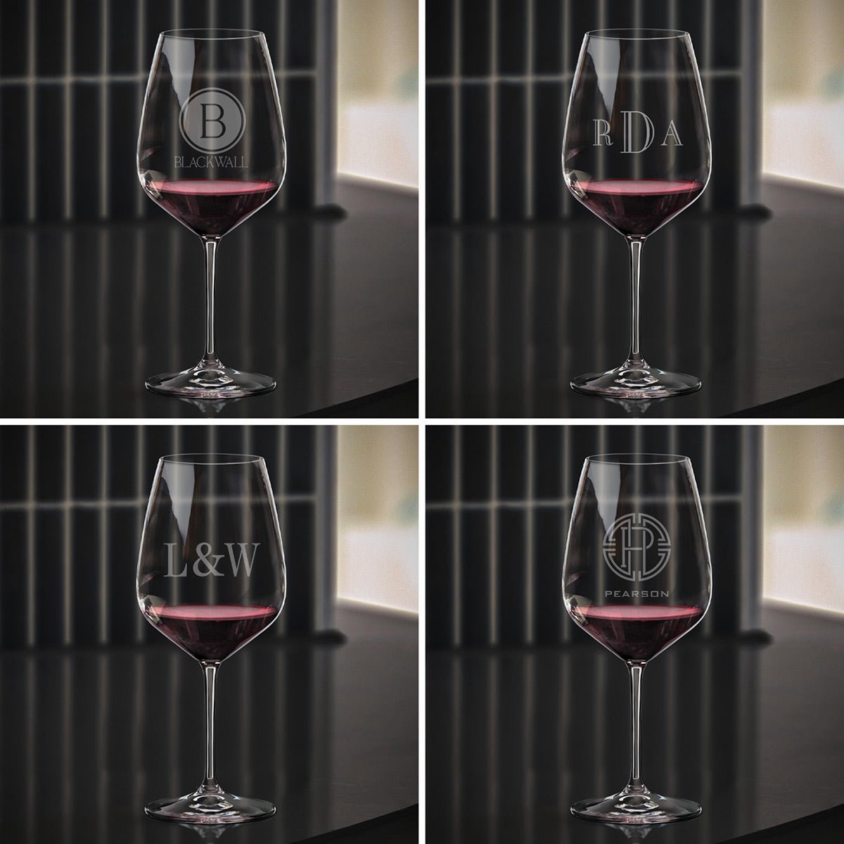 Riedel Wine Glasses, Engraved, Set of 2 - Cabernet/Red Wine Glasses