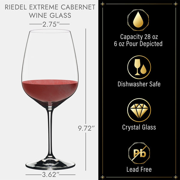 Riedel Wine Glasses, Engraved, Set of 4 - Cabernet/Red Wine Glasses