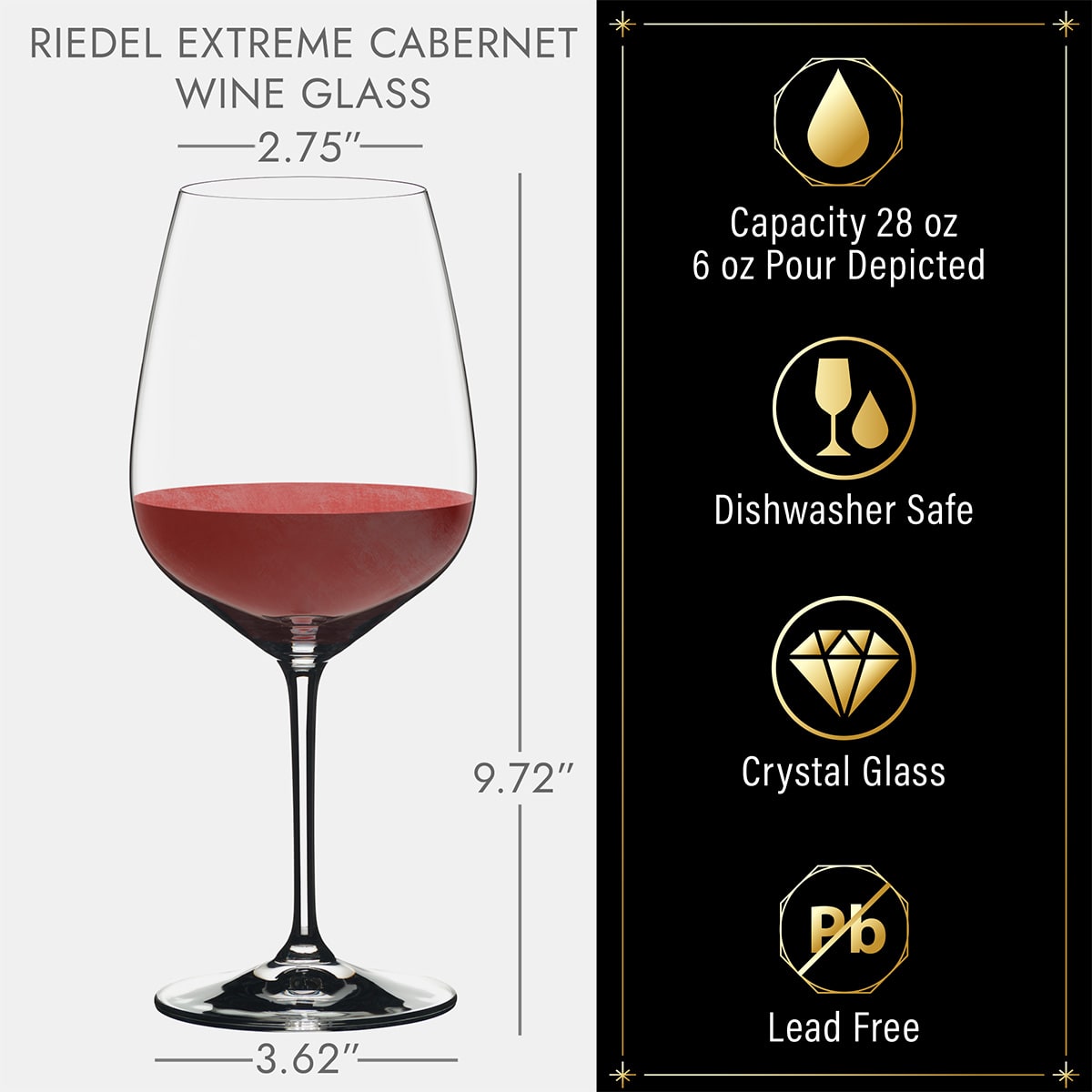 Riedel Wine Glasses, Engraved, Set of 4 - Cabernet/Red Wine Glasses