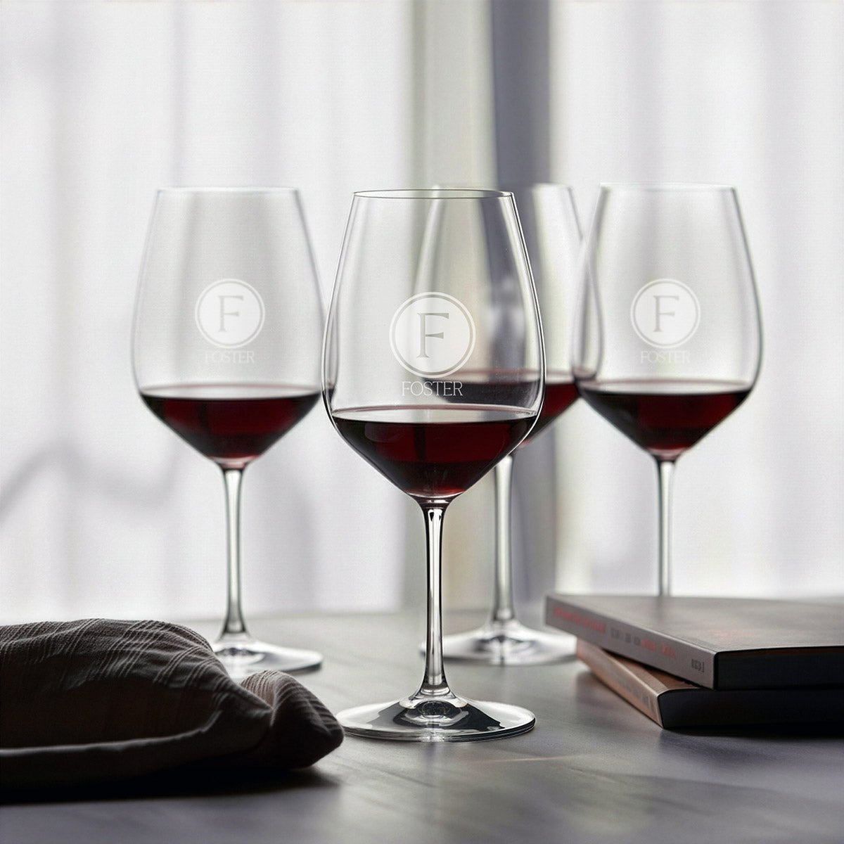Riedel Wine Glasses, Engraved, Set of 4 - Cabernet/Red Wine Glasses