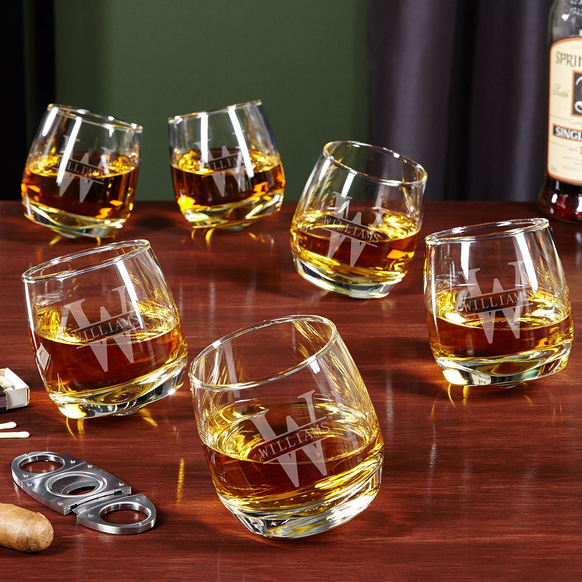 Roly Poly Rocking Whiskey Glasses, Set of 6