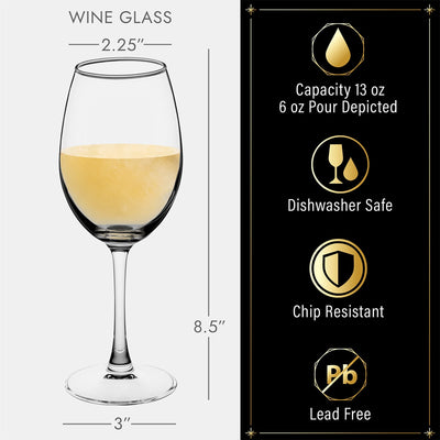 Set of 4 Personalized White Wine Glasses