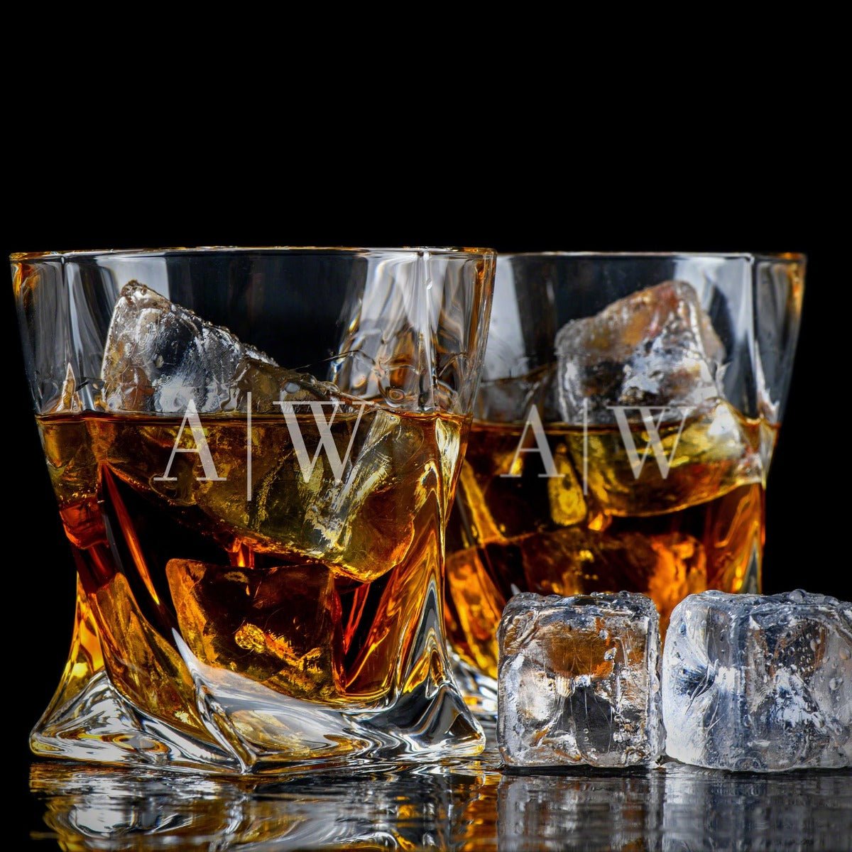 Set of 4 Twist Personalized Whiskey Glasses