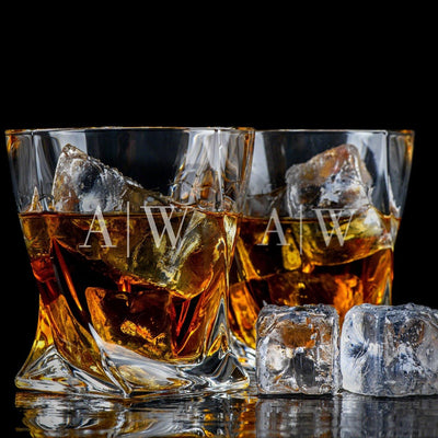 Set of 4 Twist Personalized Whiskey Glasses