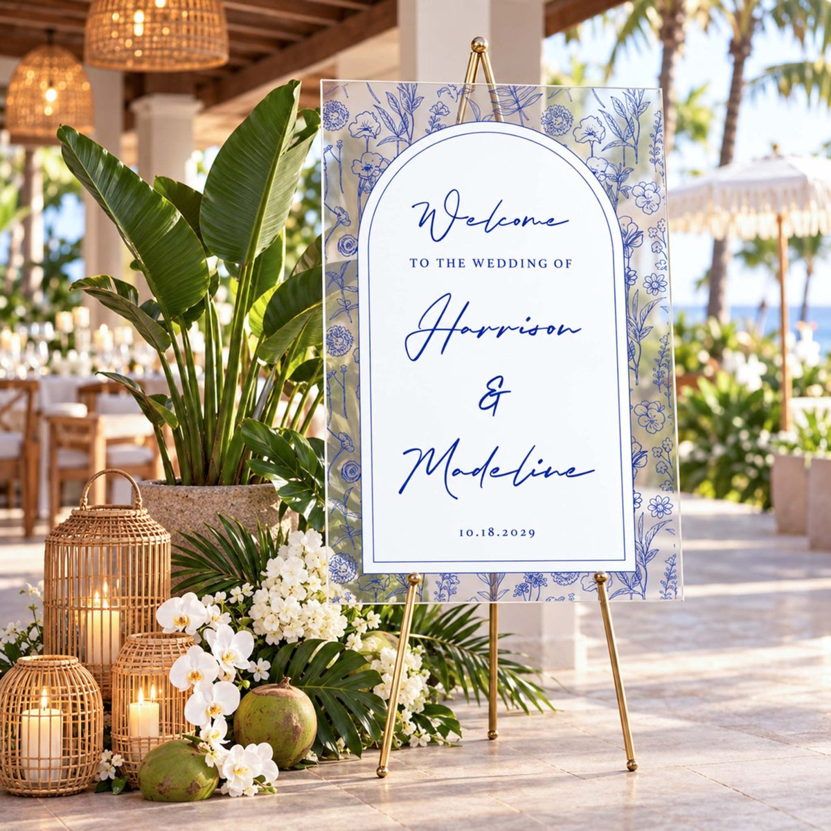 Something Blue Personalized Wedding Welcome Sign