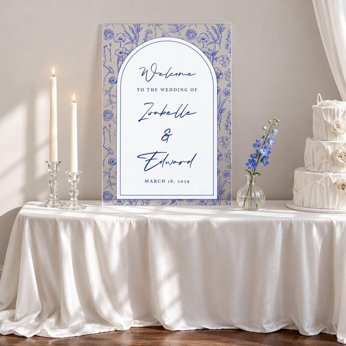 Something Blue Personalized Wedding Welcome Sign