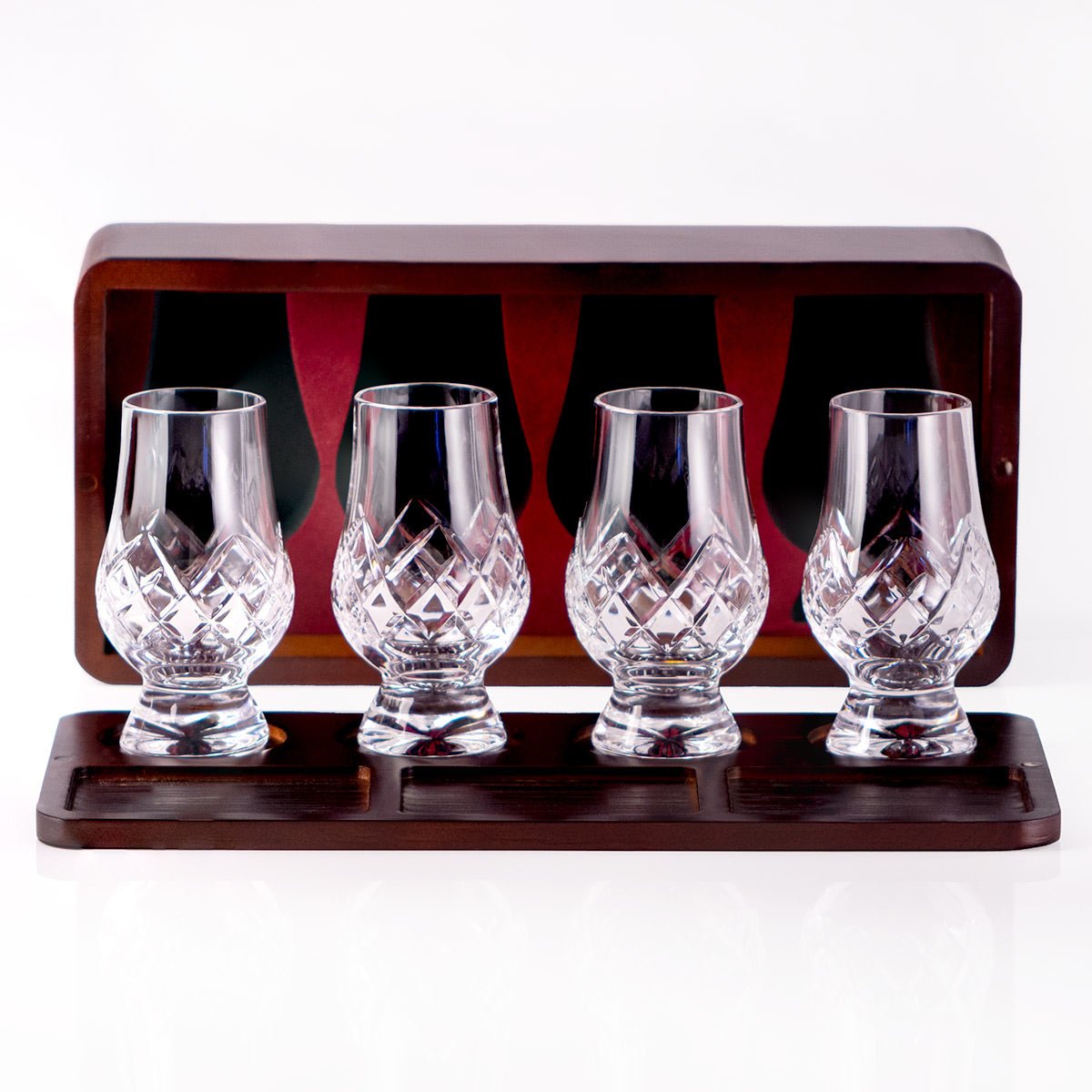 Stanton Cut Glencairn Crystal Glasses + Travel Whiskey Tasting Set