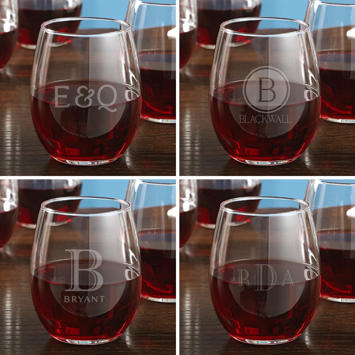 Stemless Custom Engraved Wine Glass