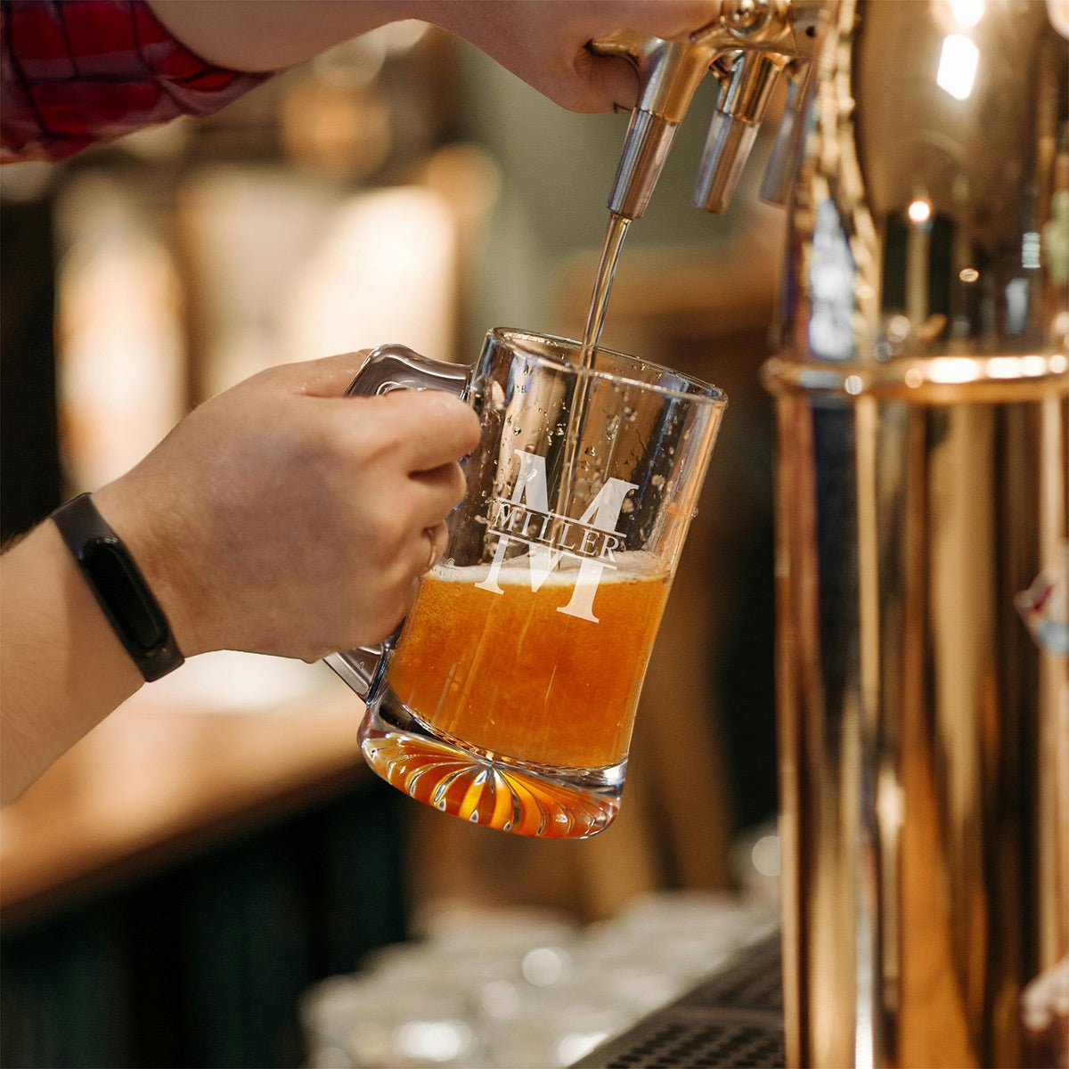 Thatcher Custom Beer Mugs, Set of 5 - Groomsmen Gifts, 25 oz