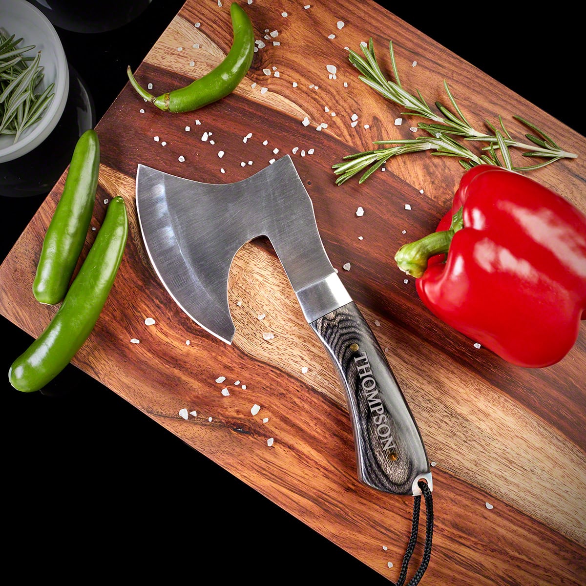 The Choppa Personalized Meat Cleaver Knife - Hatchet w Ebony Wood Handle