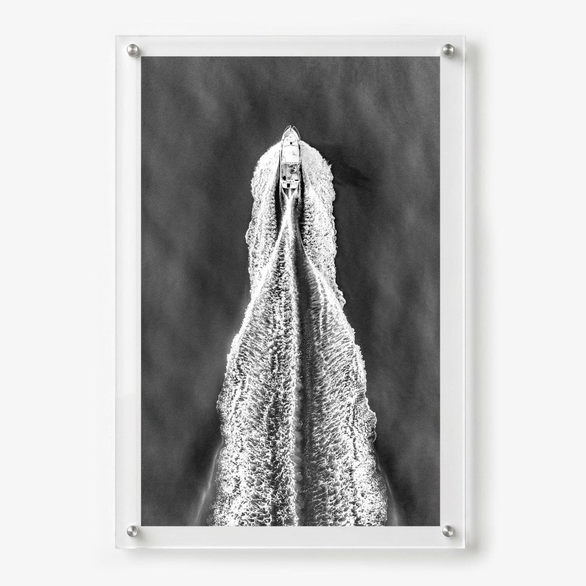 The Getaway Black & White Acrylic Wall Art Print - Vertical