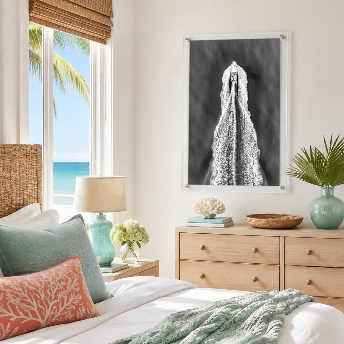 The Getaway Black & White Acrylic Wall Art Print - Vertical