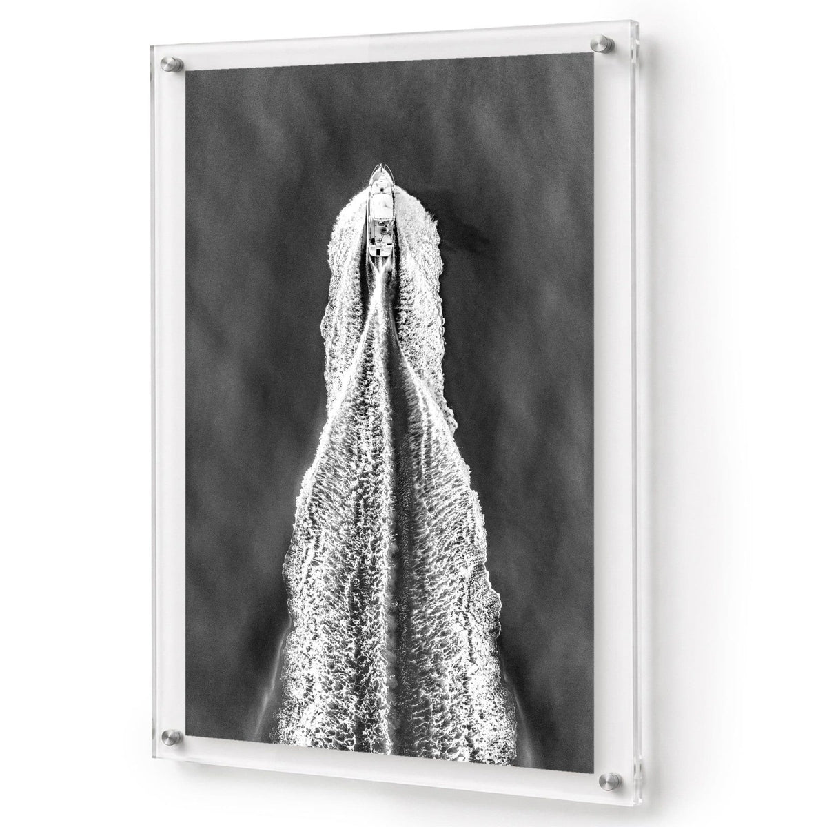 The Getaway Black & White Acrylic Wall Art Print - Vertical