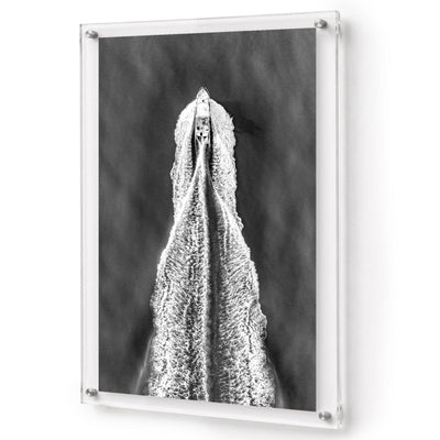 The Getaway Black & White Acrylic Wall Art Print - Vertical
