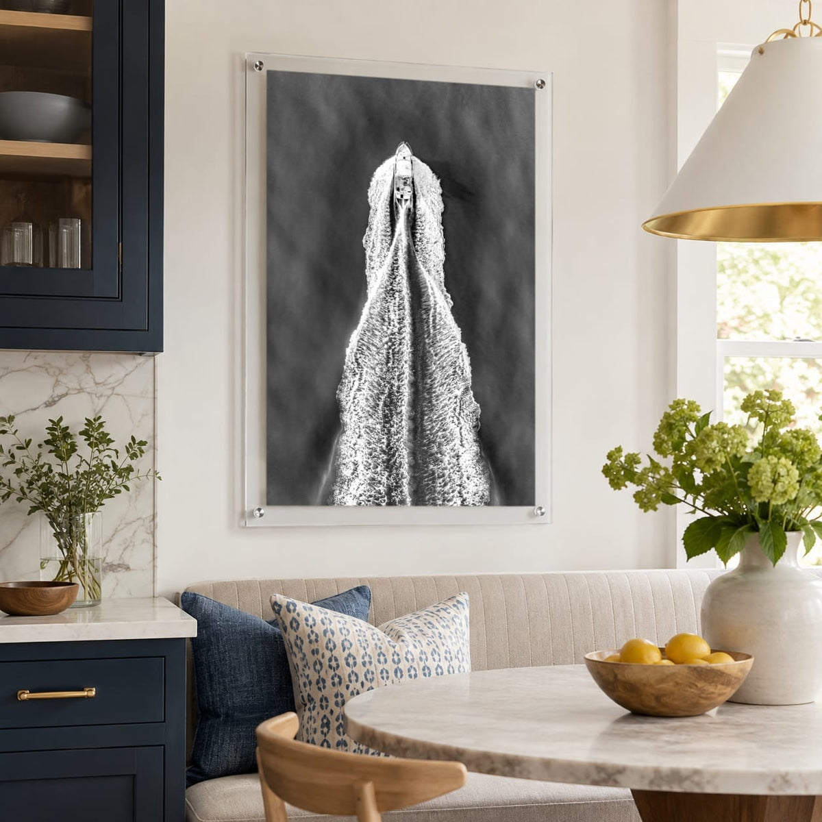 The Getaway Black & White Acrylic Wall Art Print - Vertical