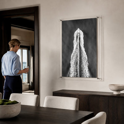 The Getaway Black & White Acrylic Wall Art Print - Vertical