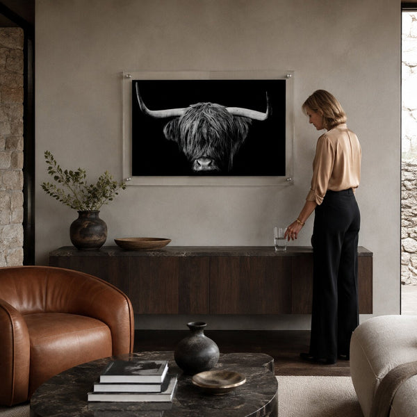 The Highlander Black & White Acrylic Wall Art Print