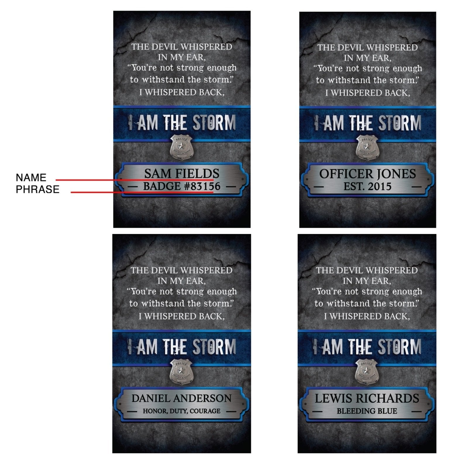 The Storm Personalized Wood Sign Gift for Police Officer