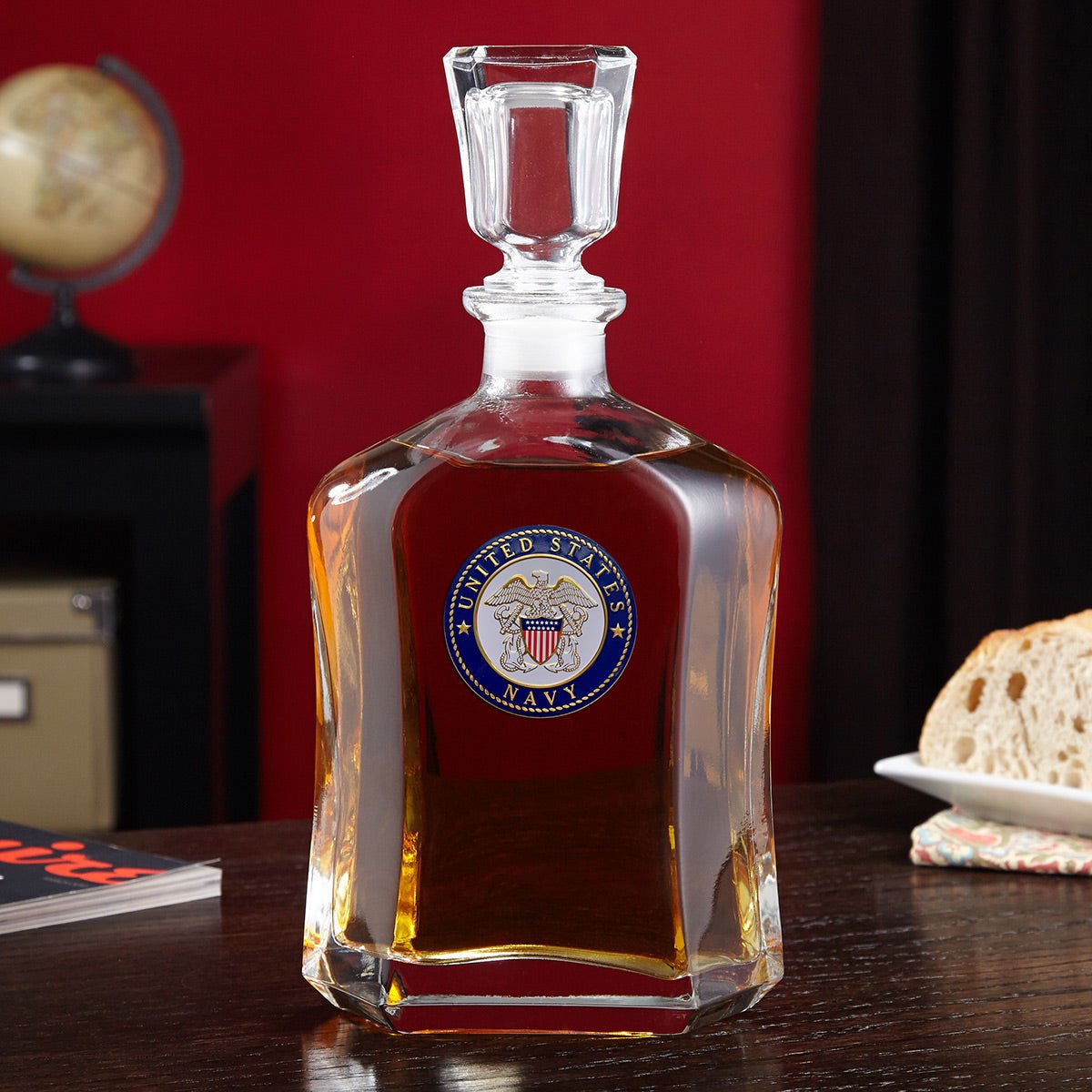 US Navy Personalized Argos Decanter and Eastham Glasses - Gift for Navy