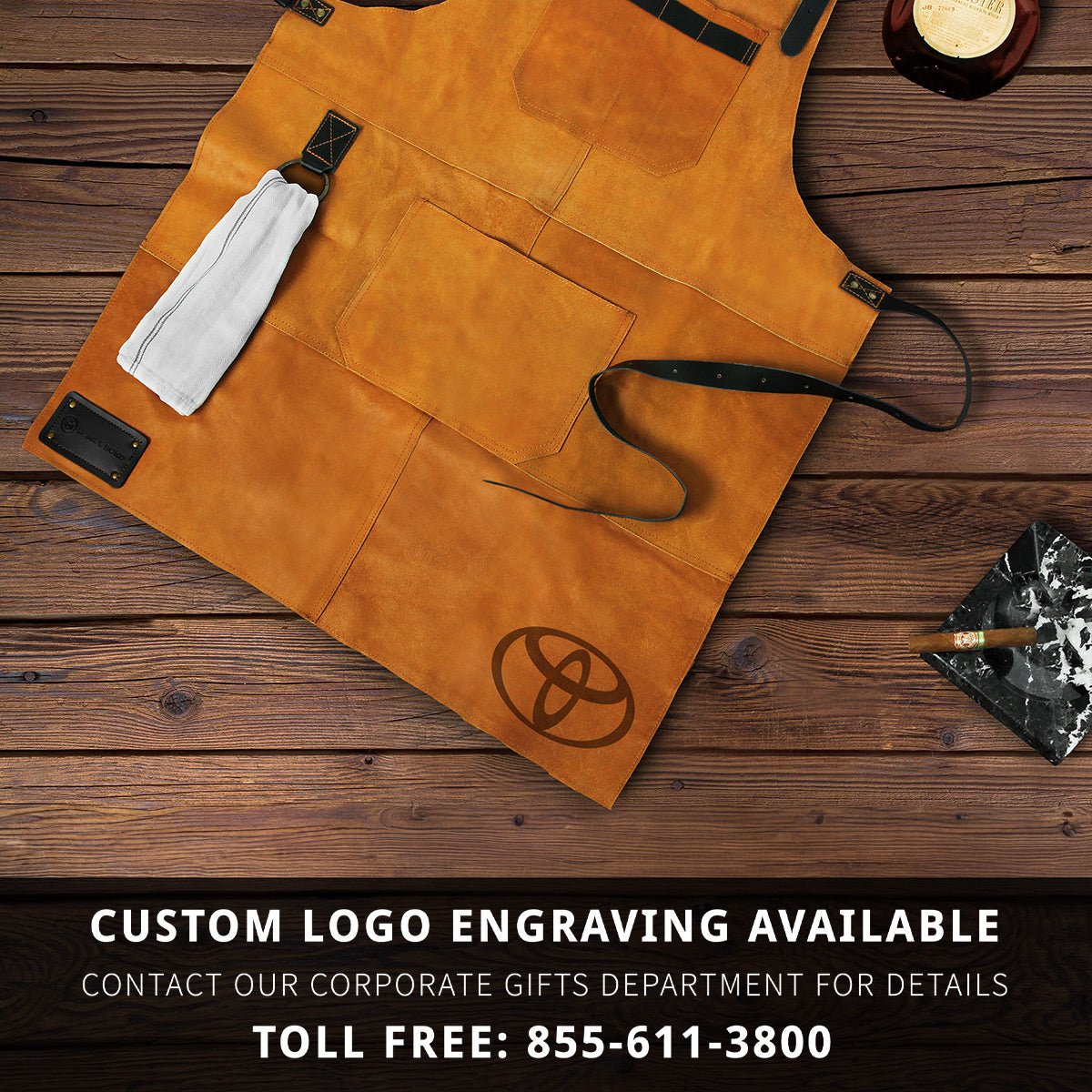 Vanguard Top Grain Multi - Pocket Leather Apron for Men