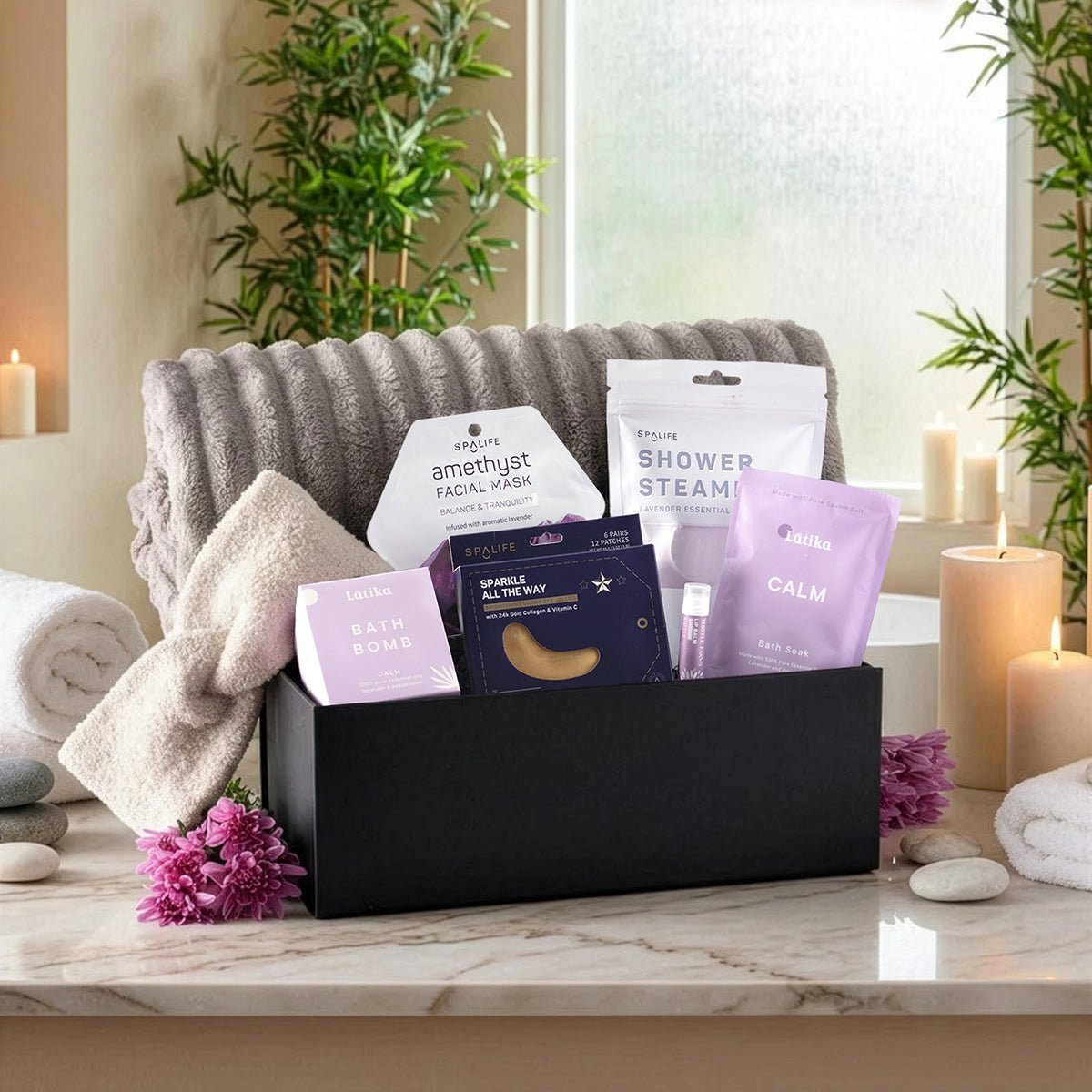 lavender plant gift basket Vienna Lavender Self-Care Spa Gift Basket