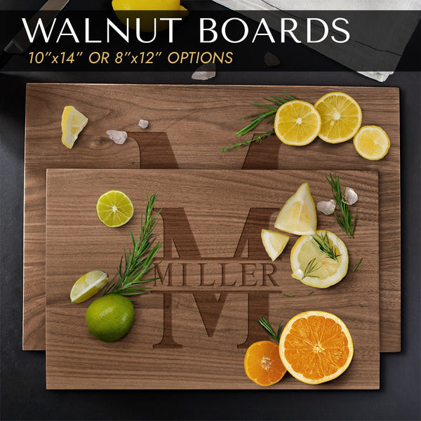 Walnut Engraved Cutting Board - Small (0.75in Thick)